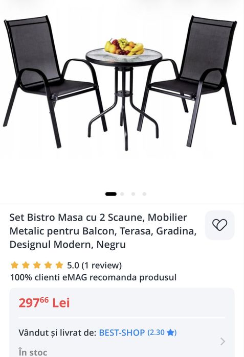 Masa cu 2 Scaune
