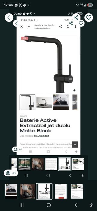 Robinet franke cu dus extractabil