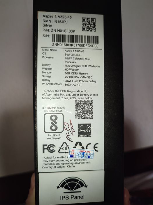 Acer notebook sotiladi xolati yangi ishlatilmagan