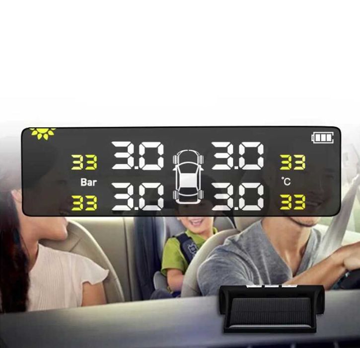 Система контроля давления в автомобильных шинах Solar Power USB TPMS