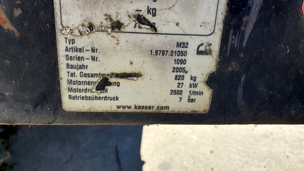 Piese motocompresor Kaeser M32, 7 bari, motor diesel Lombardini
