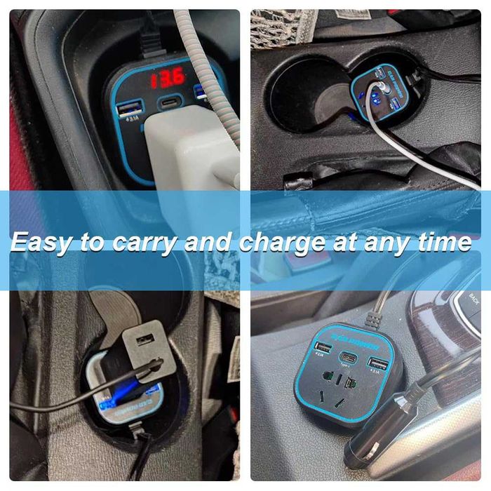 Автомобилен Инвертор/Преобразувател на напрежение 12V/24V към 220V.