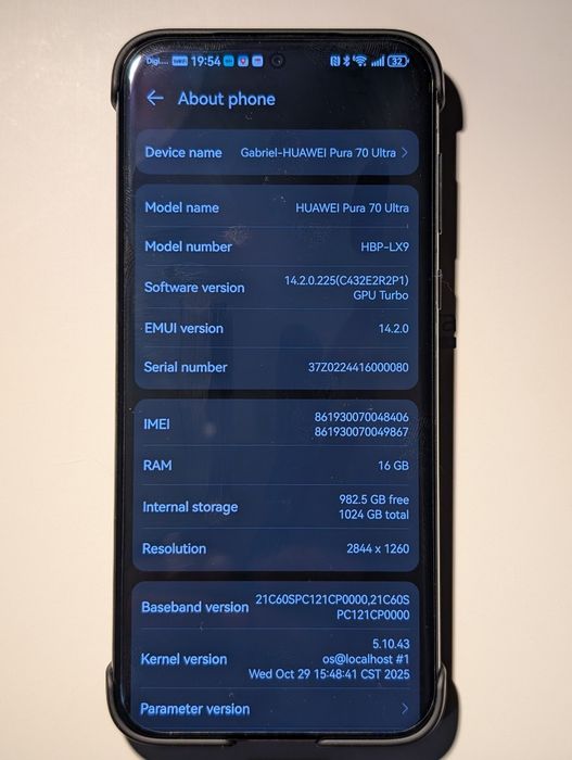 Huawei Pura 70 Ultra 16GB 1Tb  black, dual SIM, impecabil, complet