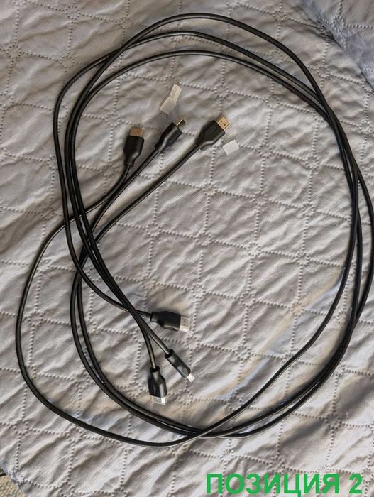 Качествени кабели аудио RCA, видео HDMI, мрежови LAN patch