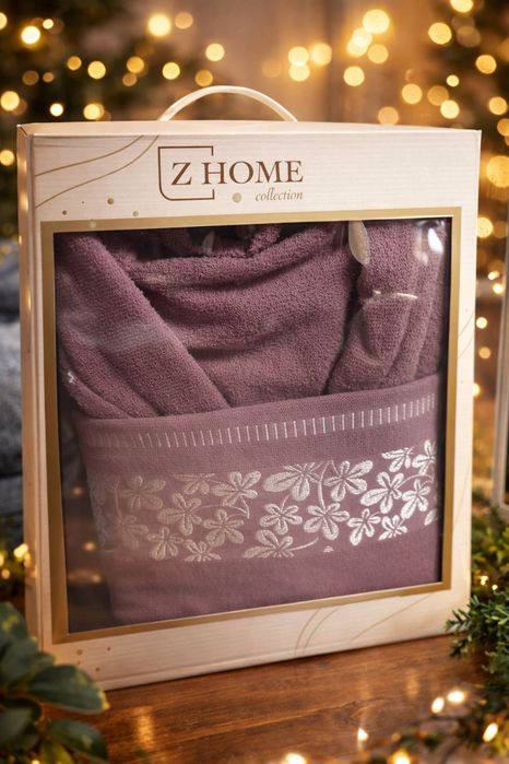 Подаръчна кутия с халат и хавлиени кърпи