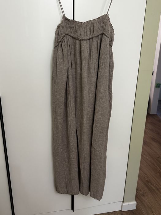 Льняное платье massimo dutti