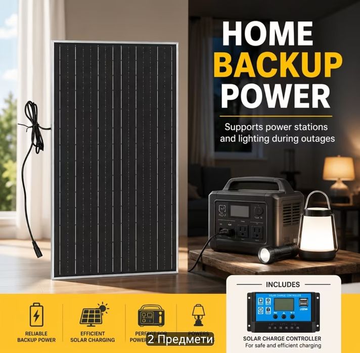 Соларен панел+контролер 100w