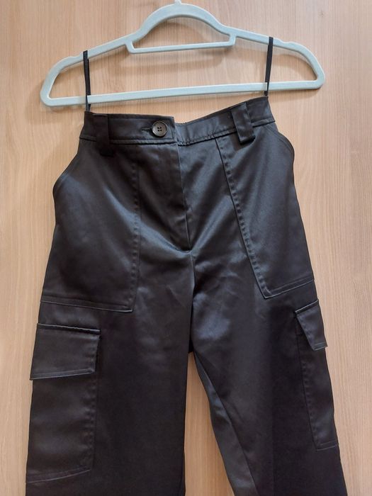 Дамски черен карго панталон