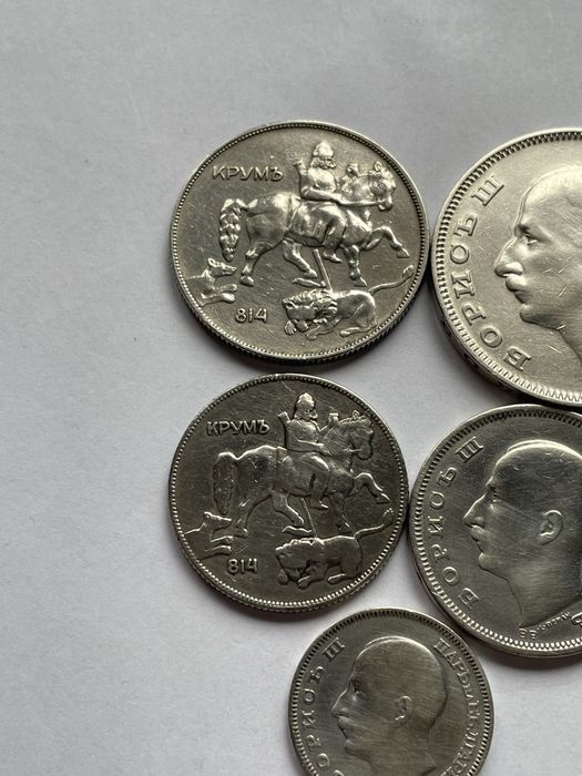Сребърни монети 1930 година. 5, 10, 20, 50 и 100 лева.