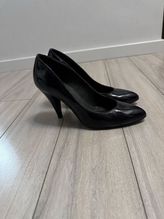 Pantofi stiletto, piele naturala, marimea 37, 24 cm