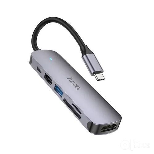 Hoco Type-C HUB “HB28” HDTV + PD + USB3.0 + USB2.0 + SD + TF, 100W