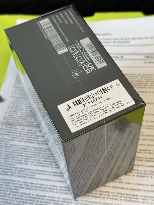 ЗАПЕЧАТАН 46mm Huawei watch GT 5 Yettel Гаранция 2028 Black gt5