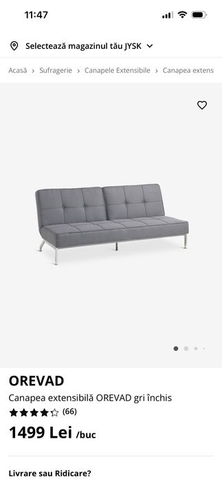Canapea extensibila jysk impecabilă foarte putin folosită