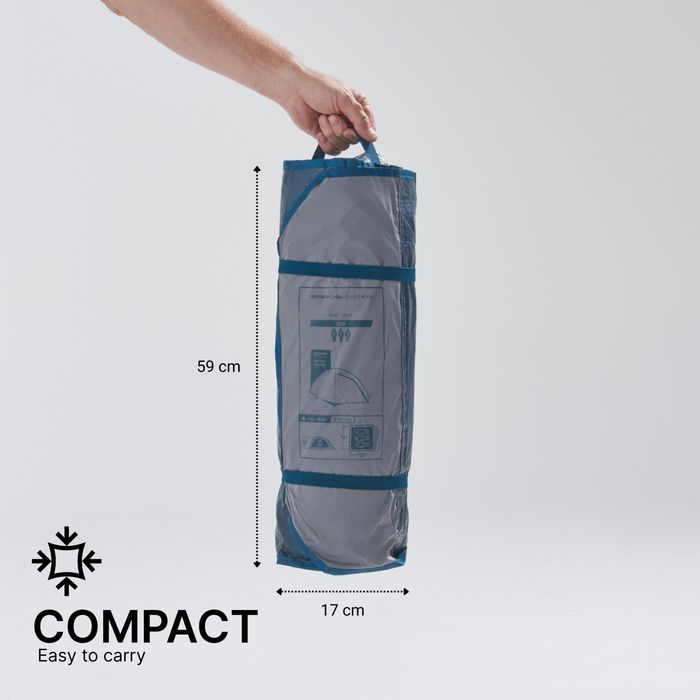 Cort de camping 3 locuri, Mh100 gri - No - produs resigilat Decathlon
