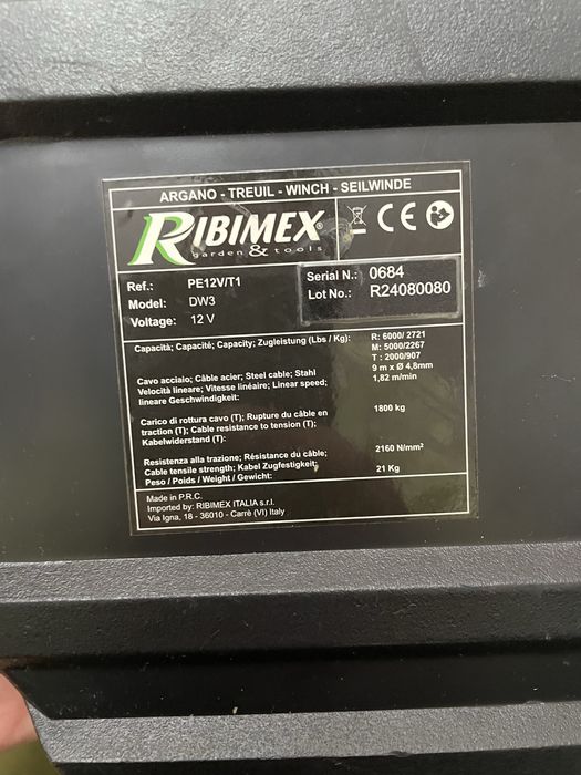 TROLIU AUTO ELECTRIC winch 12v  1800kg