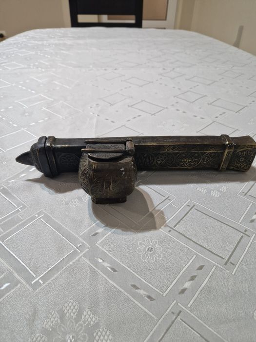 Уникален огромен антикварен османски дивид мастилница
