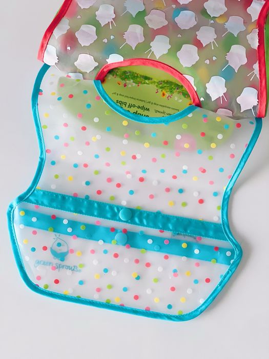 Set bavețici impermeabile Green Sprouts – wipe-off, culori vesele