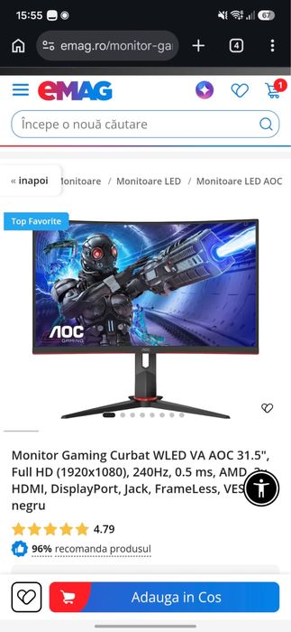 Vand monitor in stare foarte buna