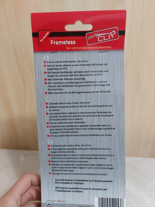 Suport numar de inmatriculare, fara rama, autocolant