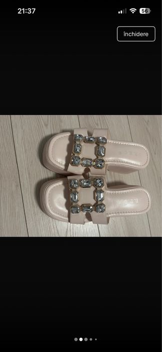 Papuci cu platforma roz