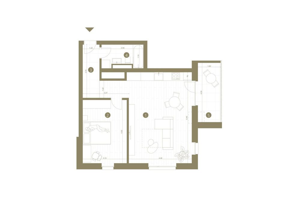Apartament cu 2 camere în zona Pârneava — fotografia 3