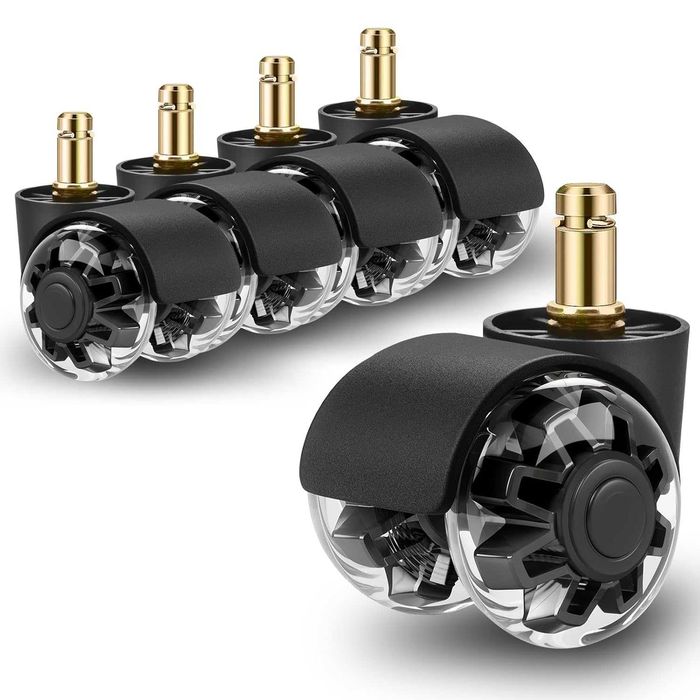 Set de 5 roți pentru scaune de birou 10 x 22 mm