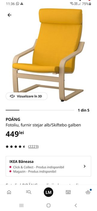 Fotoliu Poang Ikea