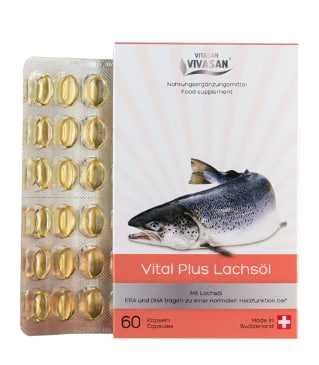 Витал плюс с маслом лосося — Омега-3 (EPA и DHA), 60 капсул