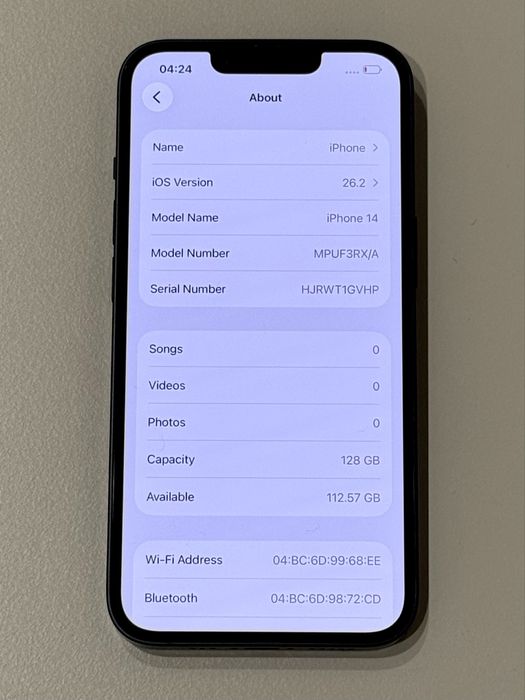 iPhone 14 Black 94% battery