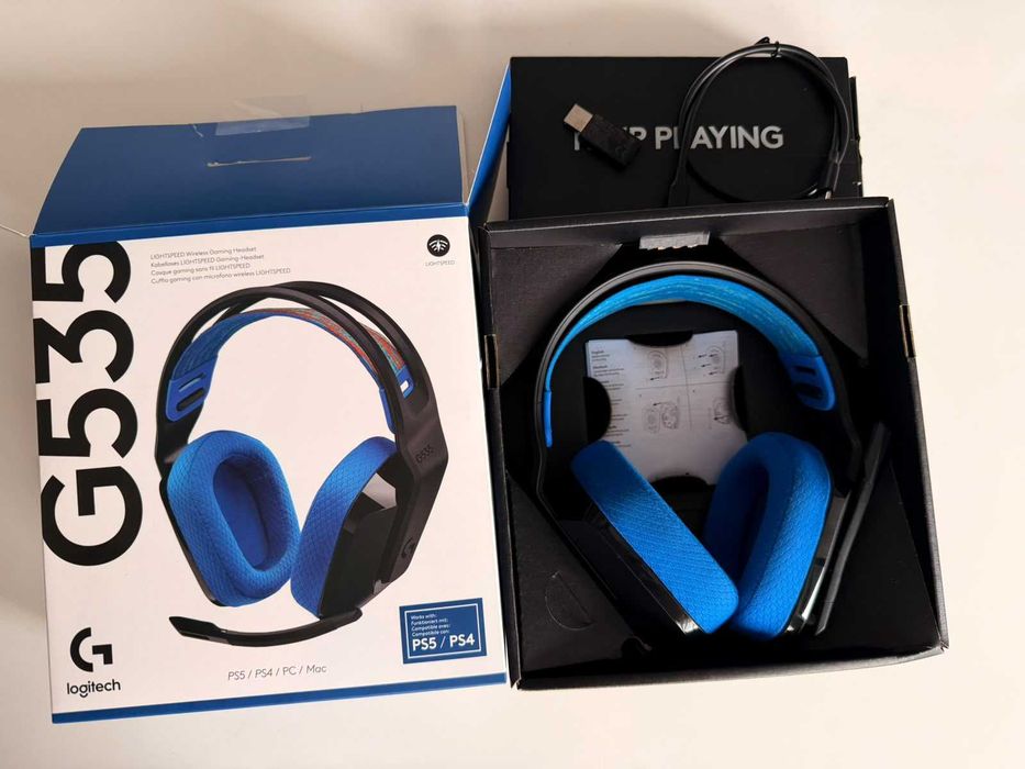 Casti Gaming Logitech G535 Lightspeed Black-Blue Wireless