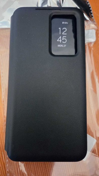 Кожен калъф  Smart черен за Samsung Galaxy S25