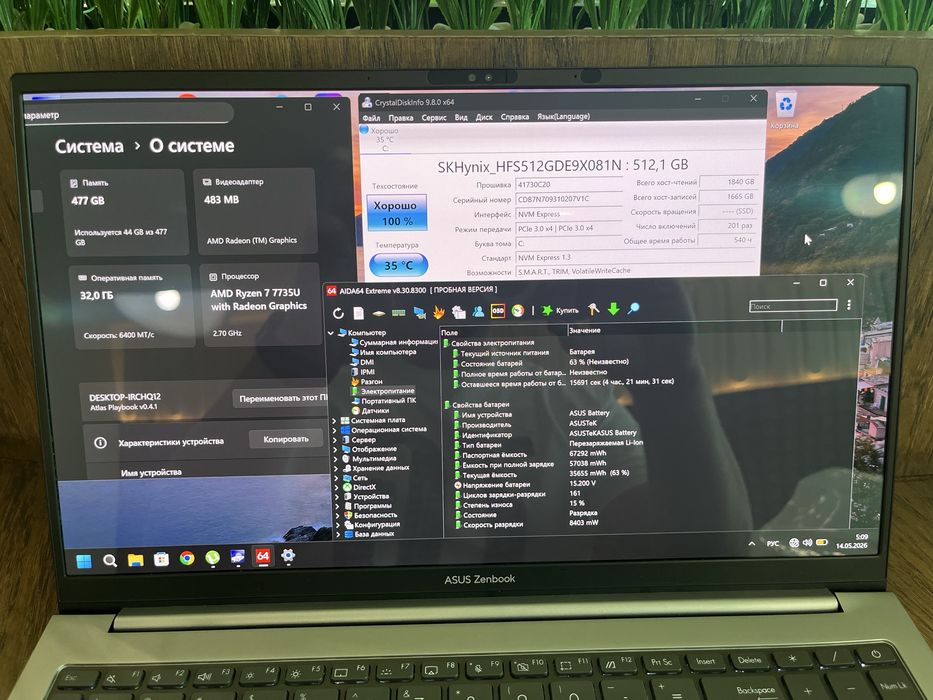 Asus Zenbook 15 3K 120hz OLED 32gb