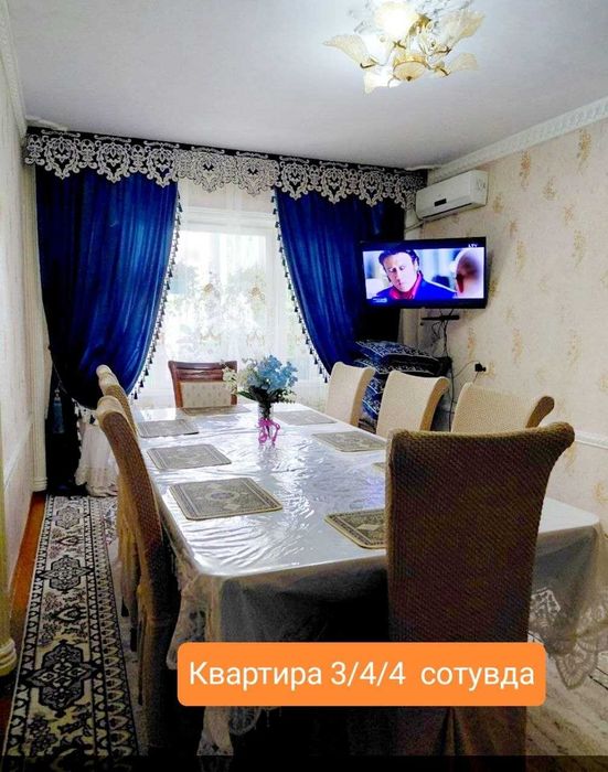 Квартира сотувда  3\4\4 Мебель техникаси б\н Кибрай  рн Ботаника  мфй