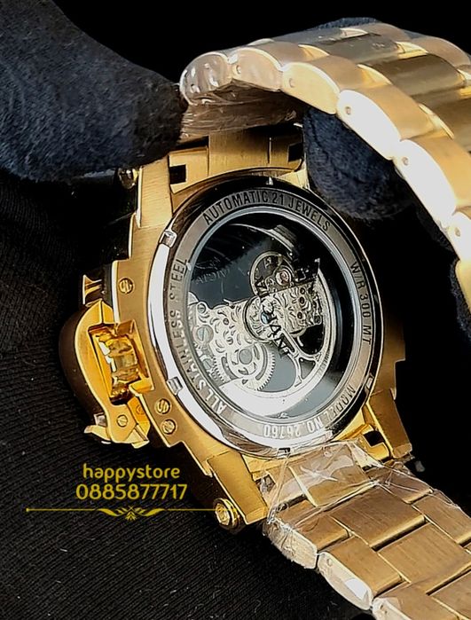 часовник INVICTA Coalition Forces Gold Skeleton Full metal automatic 5