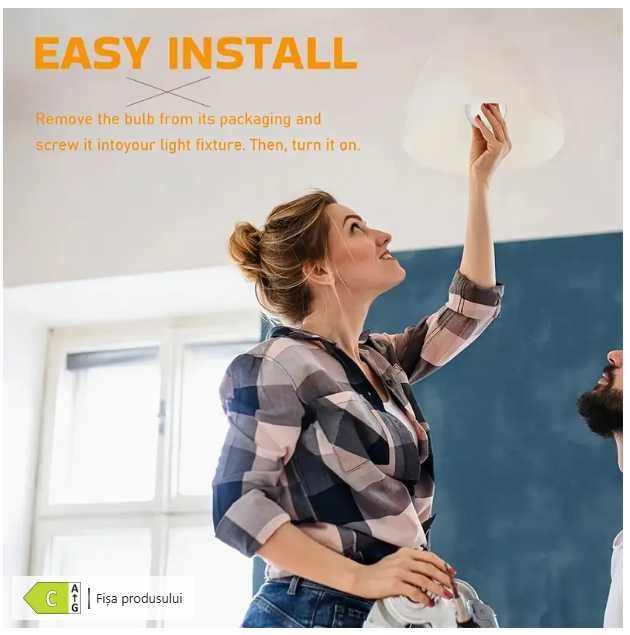 Set 3 becuri LED 14w E27 cu senzor de miscare