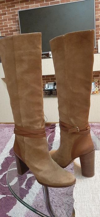 Женские сапожки замшевые