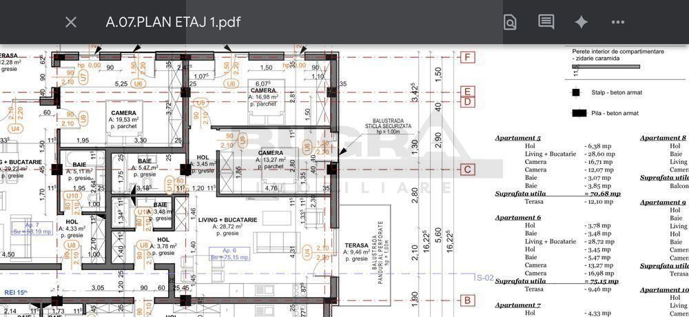 Apartament 3 camere, 2 bai, 75 mp+ terasa, etaj intermediar, zona Iris