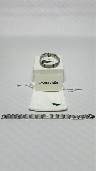 Bratara Lacoste Argint si Negru