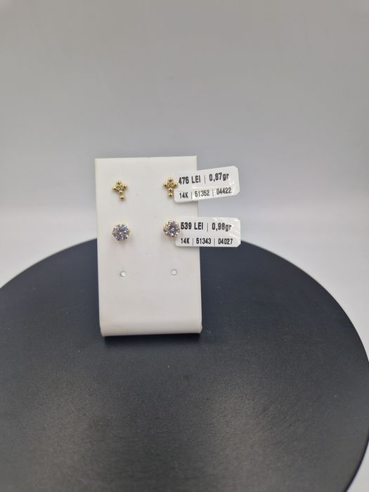 Cercei Aur 14k Greutate 0.87gr si 0.98gr #51352 #51343