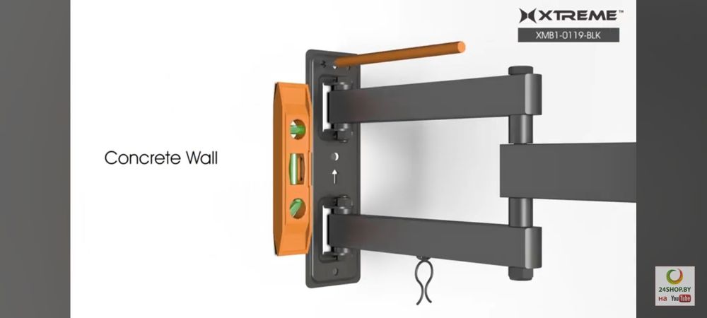 Телевизор Установка  на кранштейн и антенна