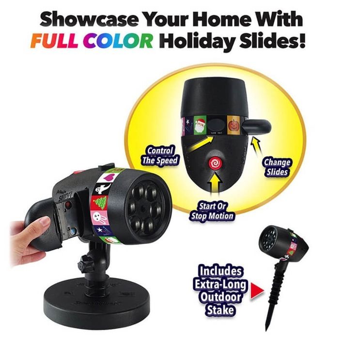 Коледен Лазерен прожектор Star Shower Slide с 12 различни приставки