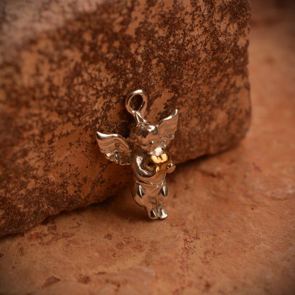 Сребърен медальон 925 „Ангелска любов“ | Висулка за закрила и нежност