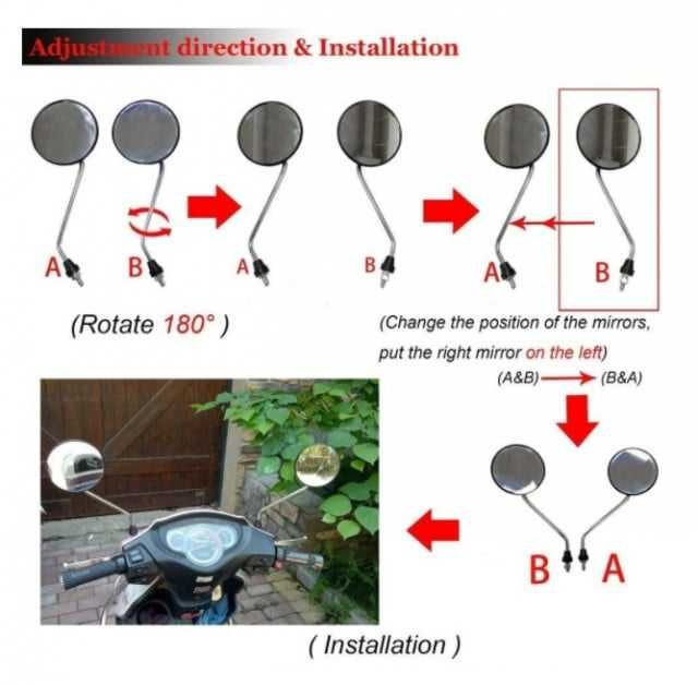 Oglinzi Moto Atv Rotunde Ø10mm