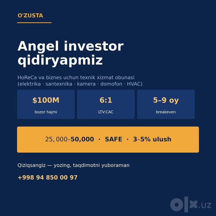 Investor  qidirilmoqda