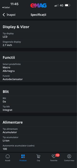 Camera foto instant Fujifilm Instax Square SQ20 Negru