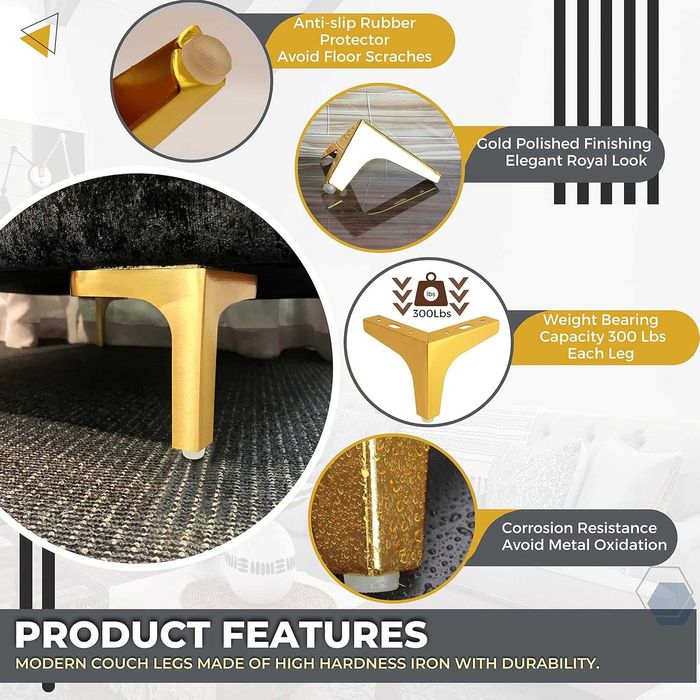 Модерни триъгълни резервни крака за мебели