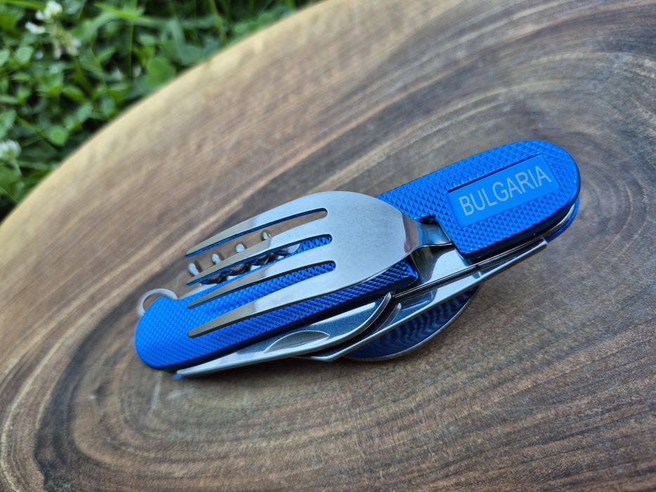 Туристически комплект за хранене България 6 в 1,четири цвята