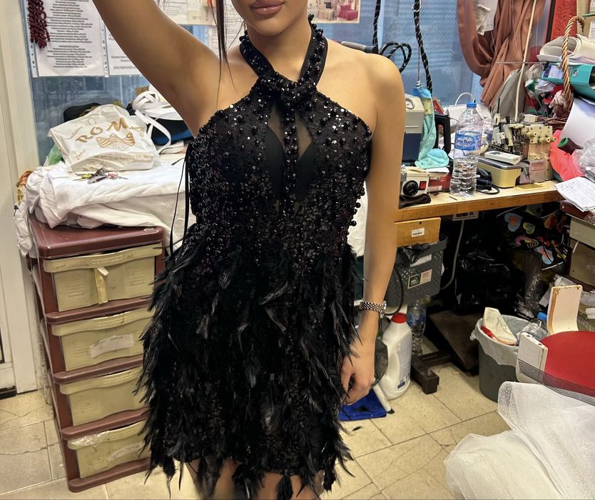 Рокля с пера и камъни