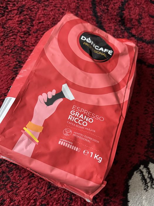 Stoc Cafea Boabe Doncafé Profesional Espresso Grano Ricco 1 Kg - Peste 50 bucăți
