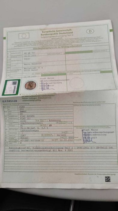 FIAT DUCATO 2.3 Diesel an 2012 Euro 5 camioneta utilitara